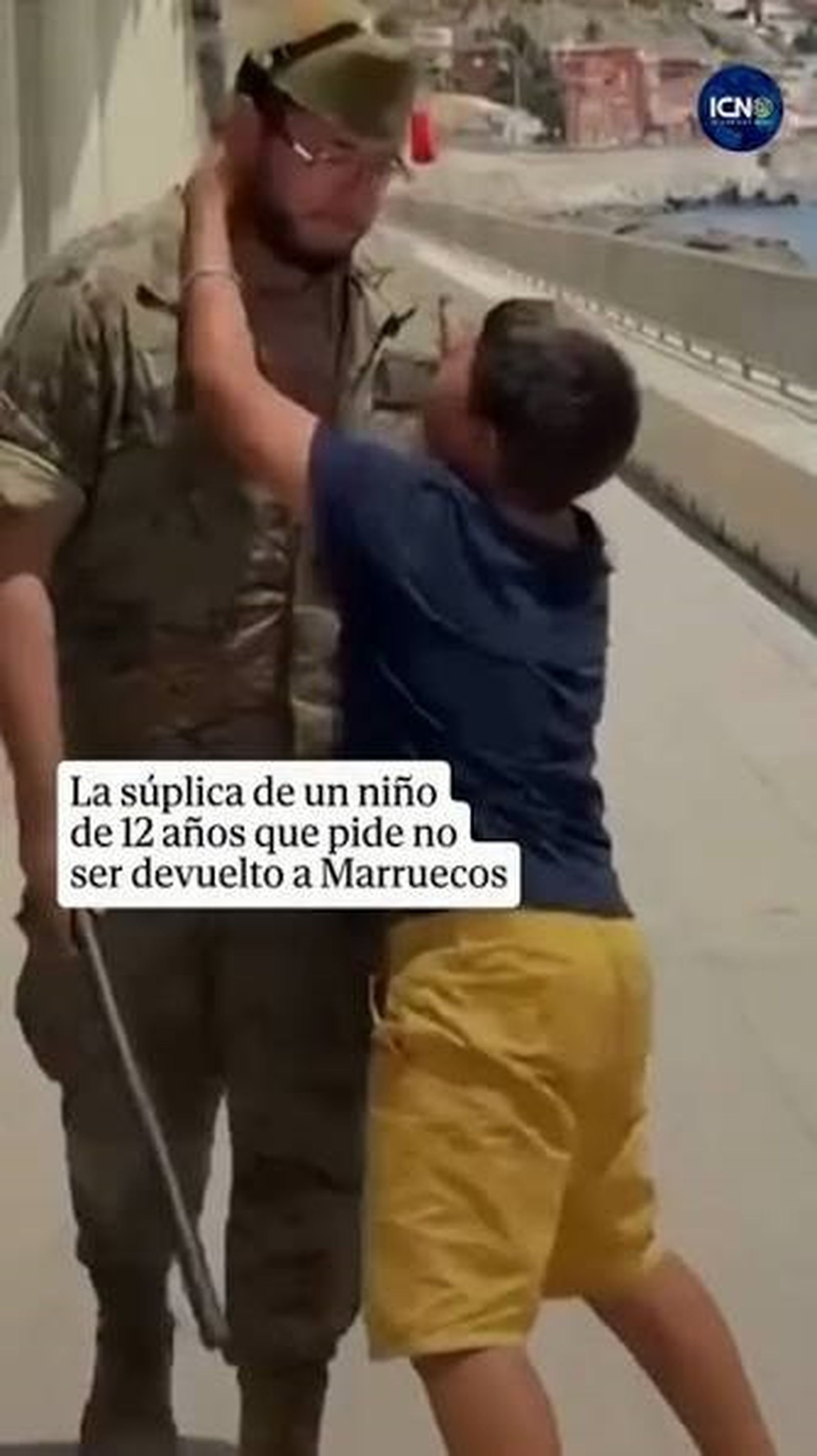La suplica de un niño a los soldados españoles.