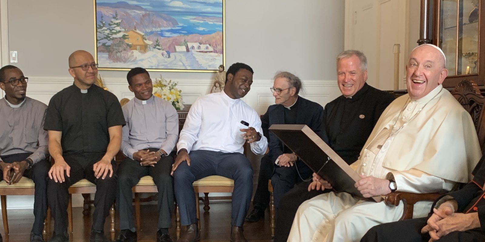 El Papa, con los jesuitas de Canadá