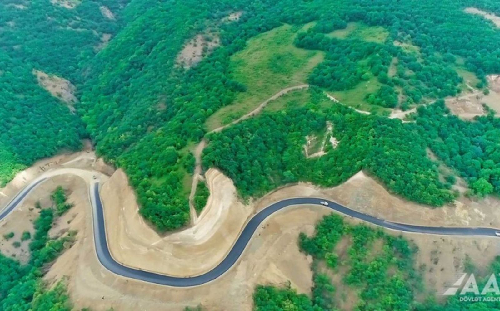 Vista aérea de una parte del corredor de Lachin
