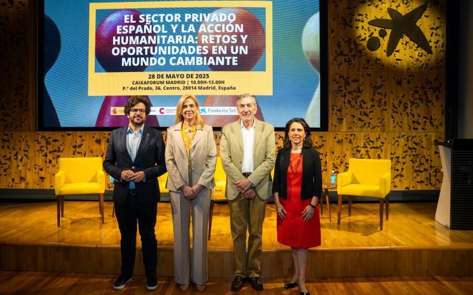 De izqda. a dcha.: Antón Leis, S.A.R. la Infanta Doña Cristina, Francisco Rey Marcos y Sara Pantuliano