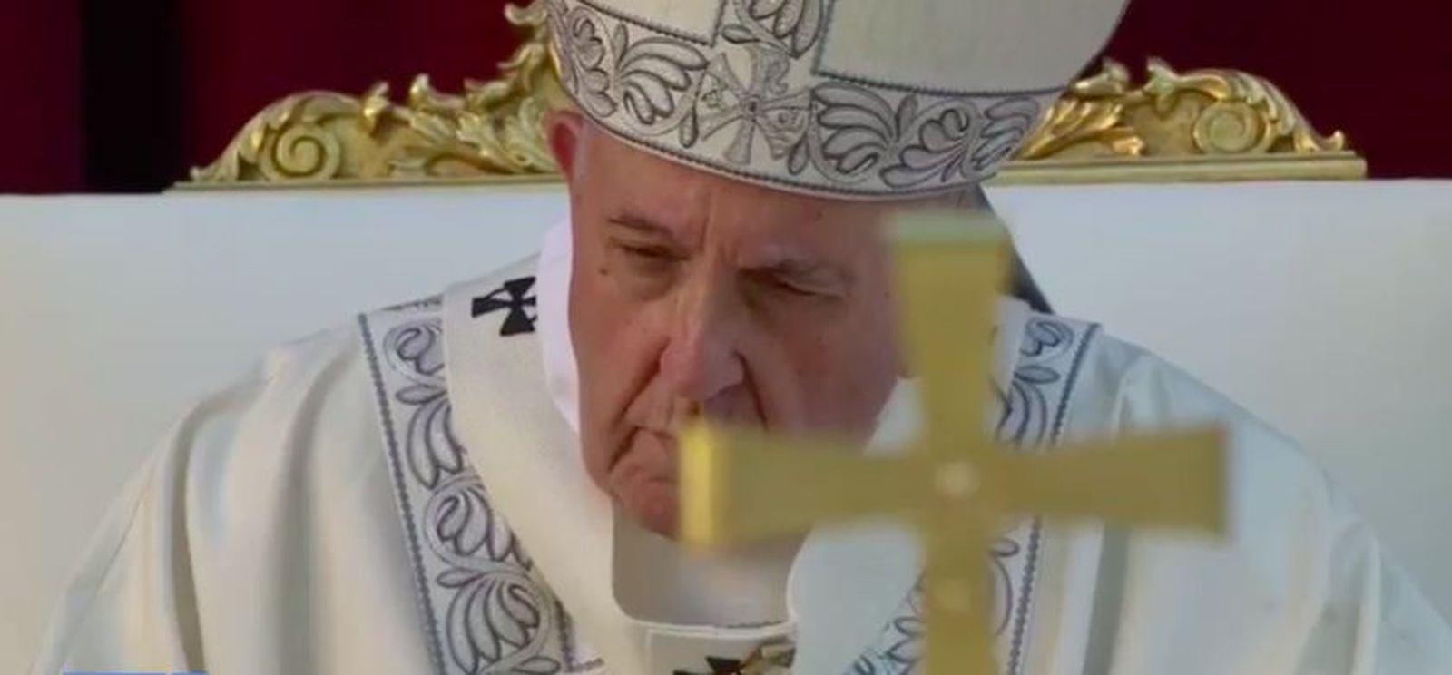 Francisco, durante la Eucaristía