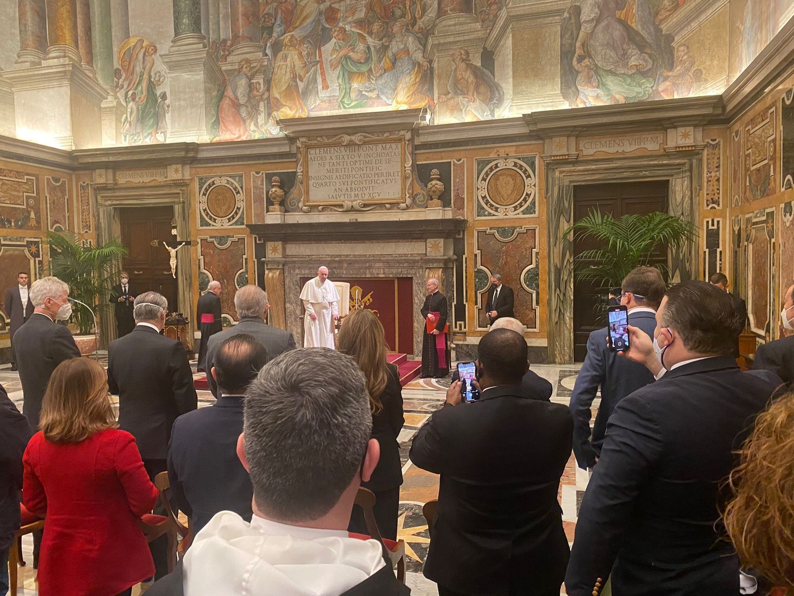 El Papa, durante la audiencia