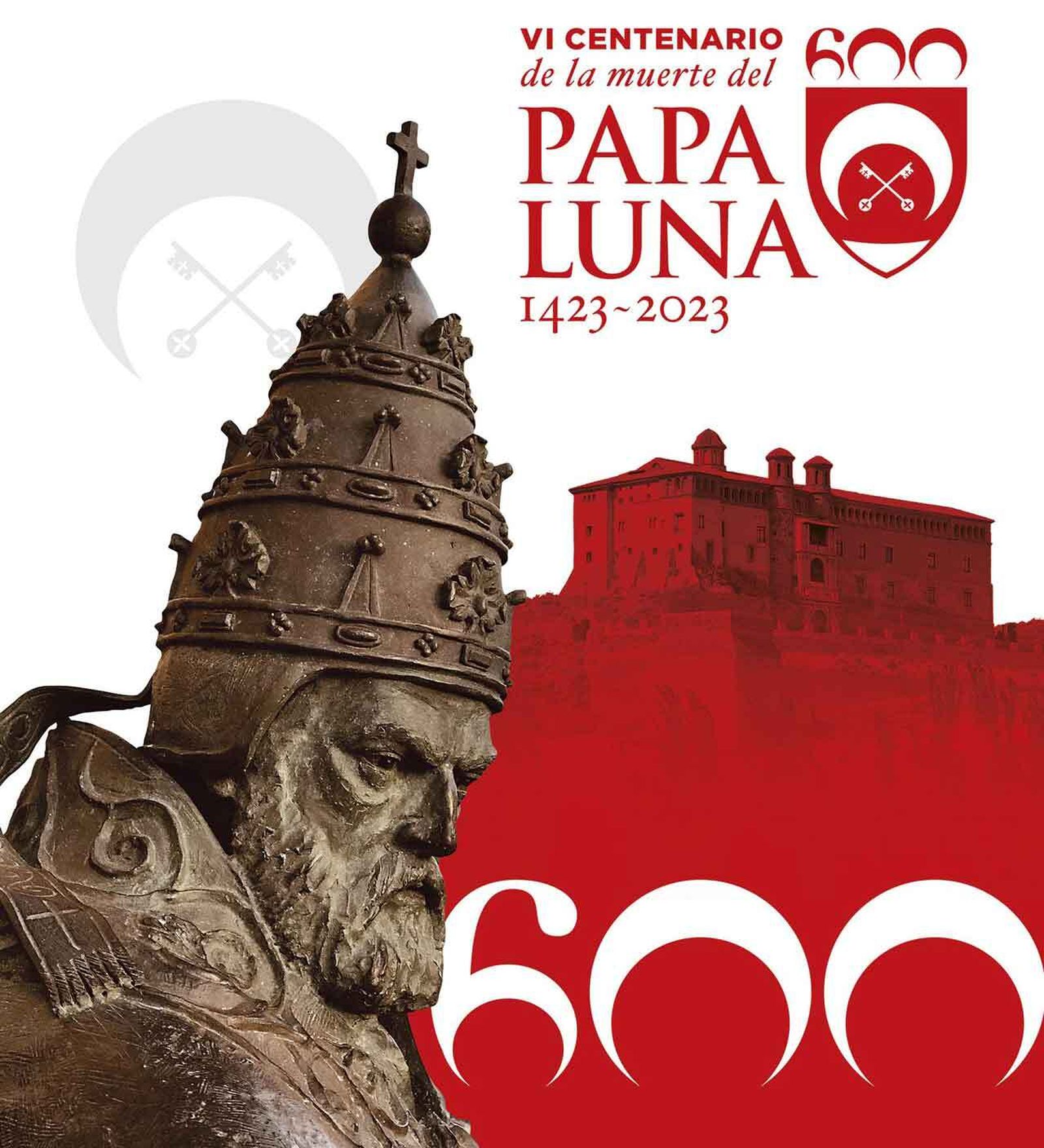 Cartel conmemorativo del VI centenario del Papa Luna