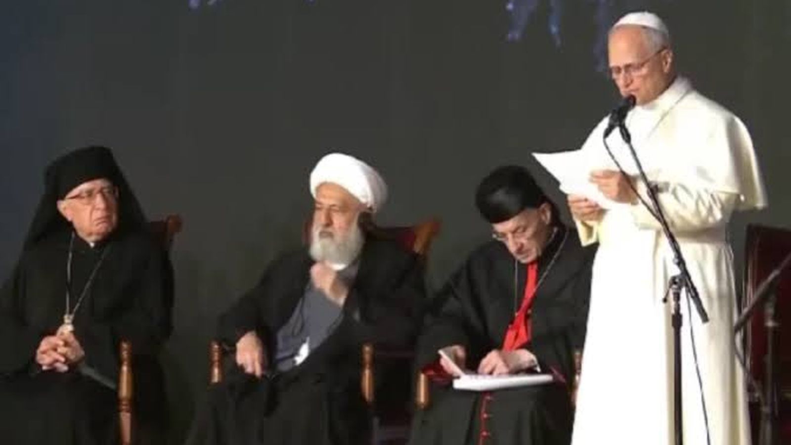 El Papa Leon XIV participando en un encuentro ecuménico