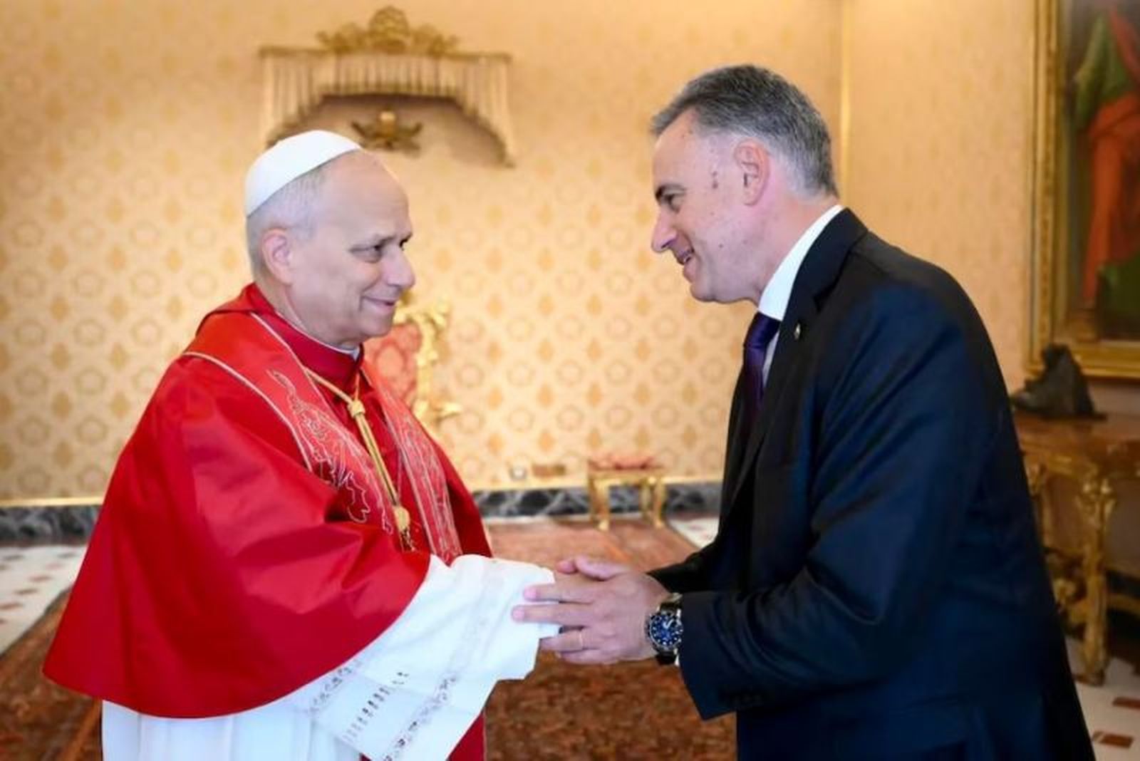 León XIV y Yamandú Orsi, presidente de Uruguay