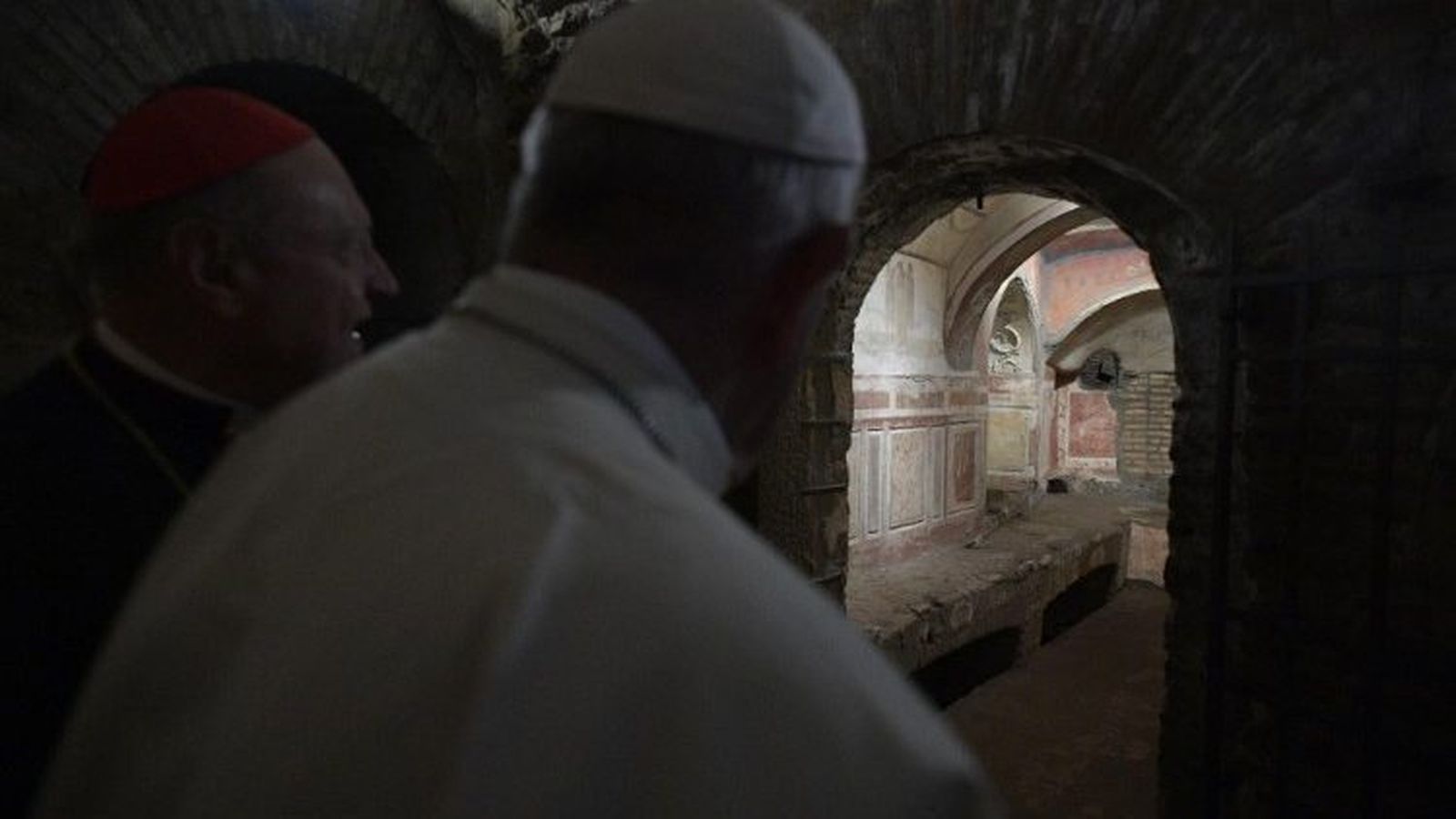El Papa, en las catacumbas de Priscila en 2019