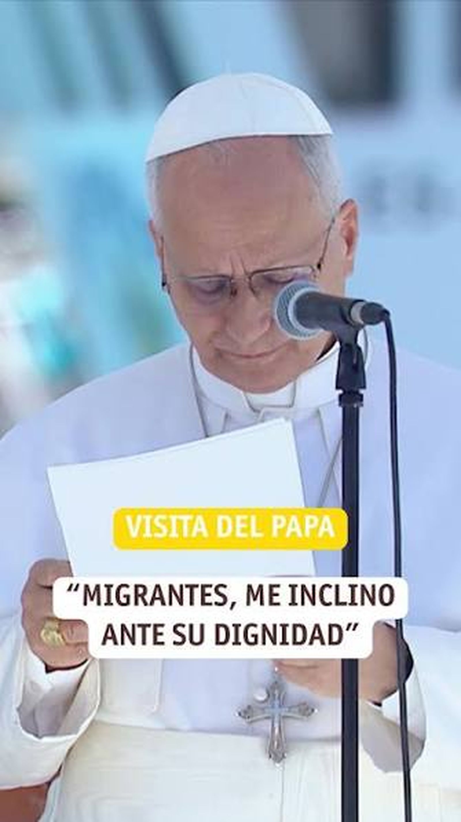 El papa en el muelle de Arguineguín