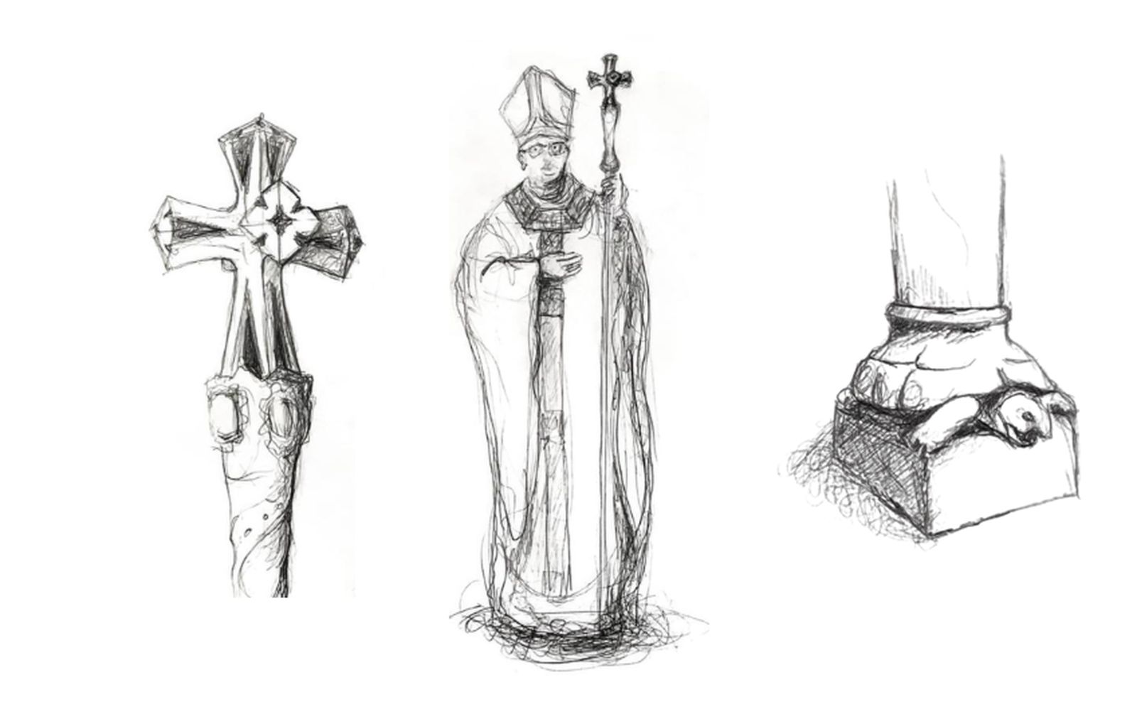 Dibujos de la pieza, hechos por su autor.