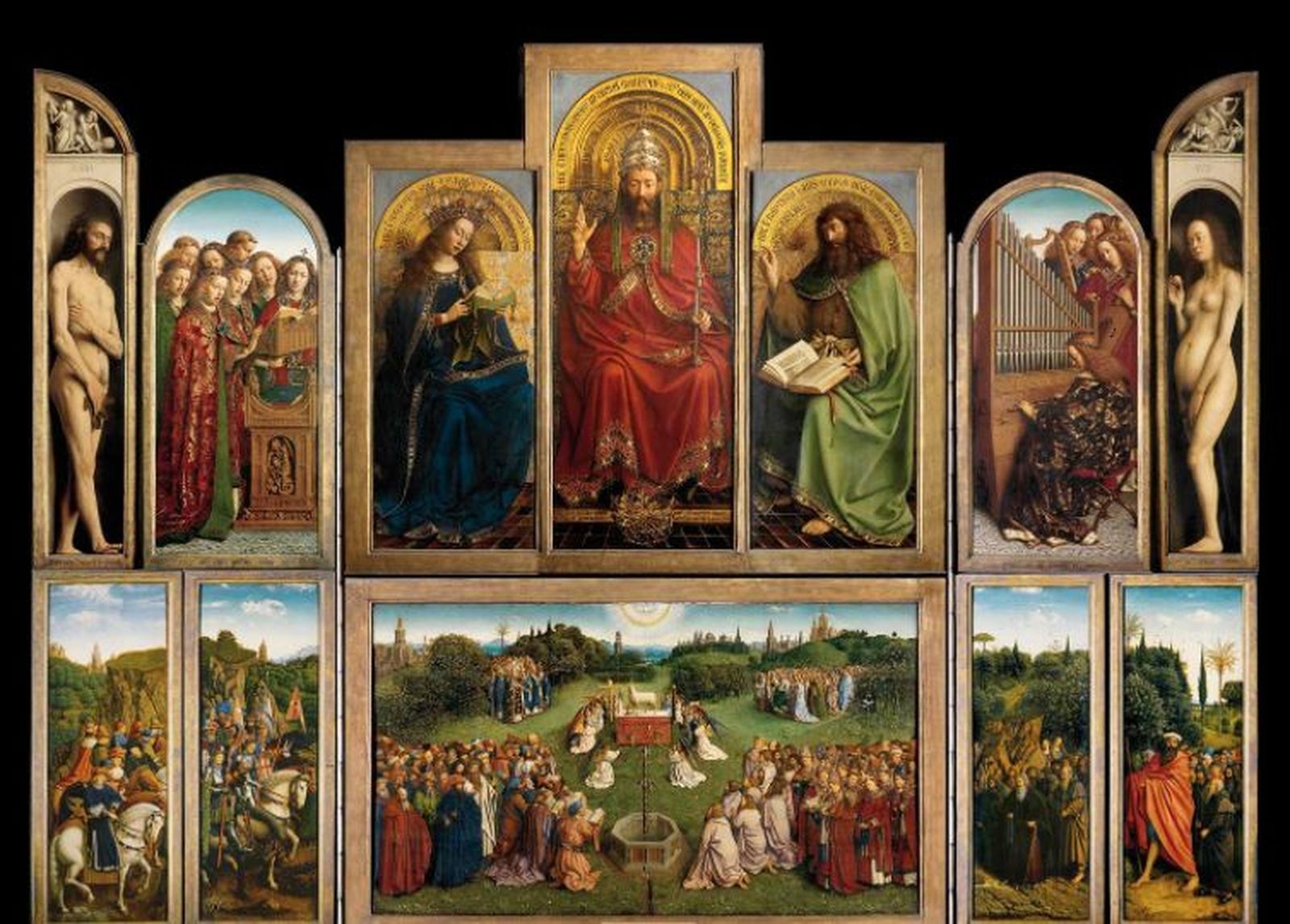Políptico de la Adoración del Cordero Místico. Hnos Van Eyck