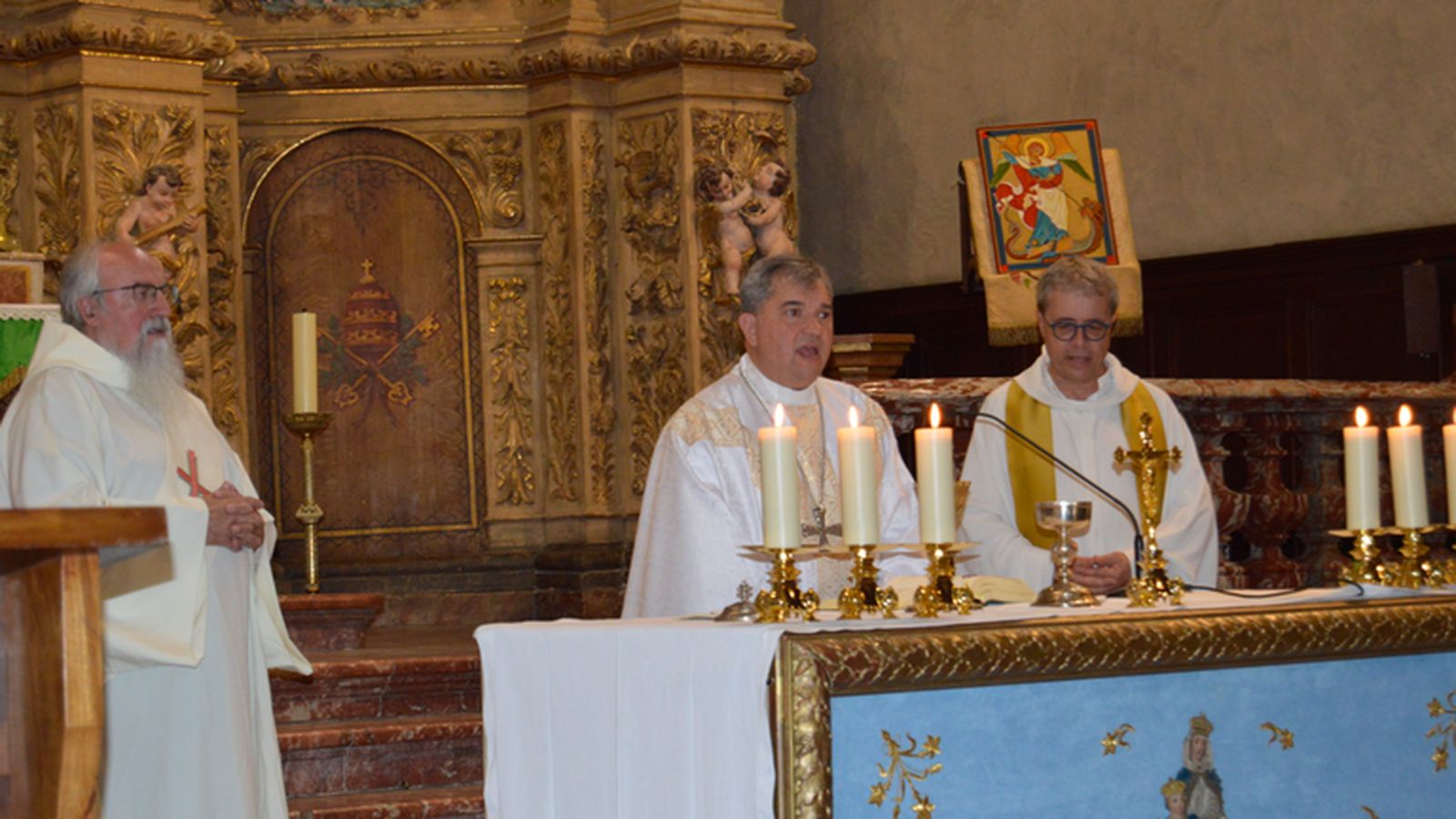 Daniel Palau, durante la celebración de una eucaristía el pasado mes de agosto en la Cataluña Norte.