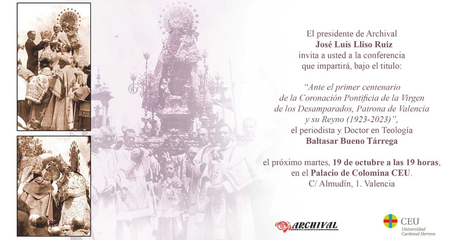 Conferencia ante el primer centenario de la Coronación de la Virgen de los Desamparados