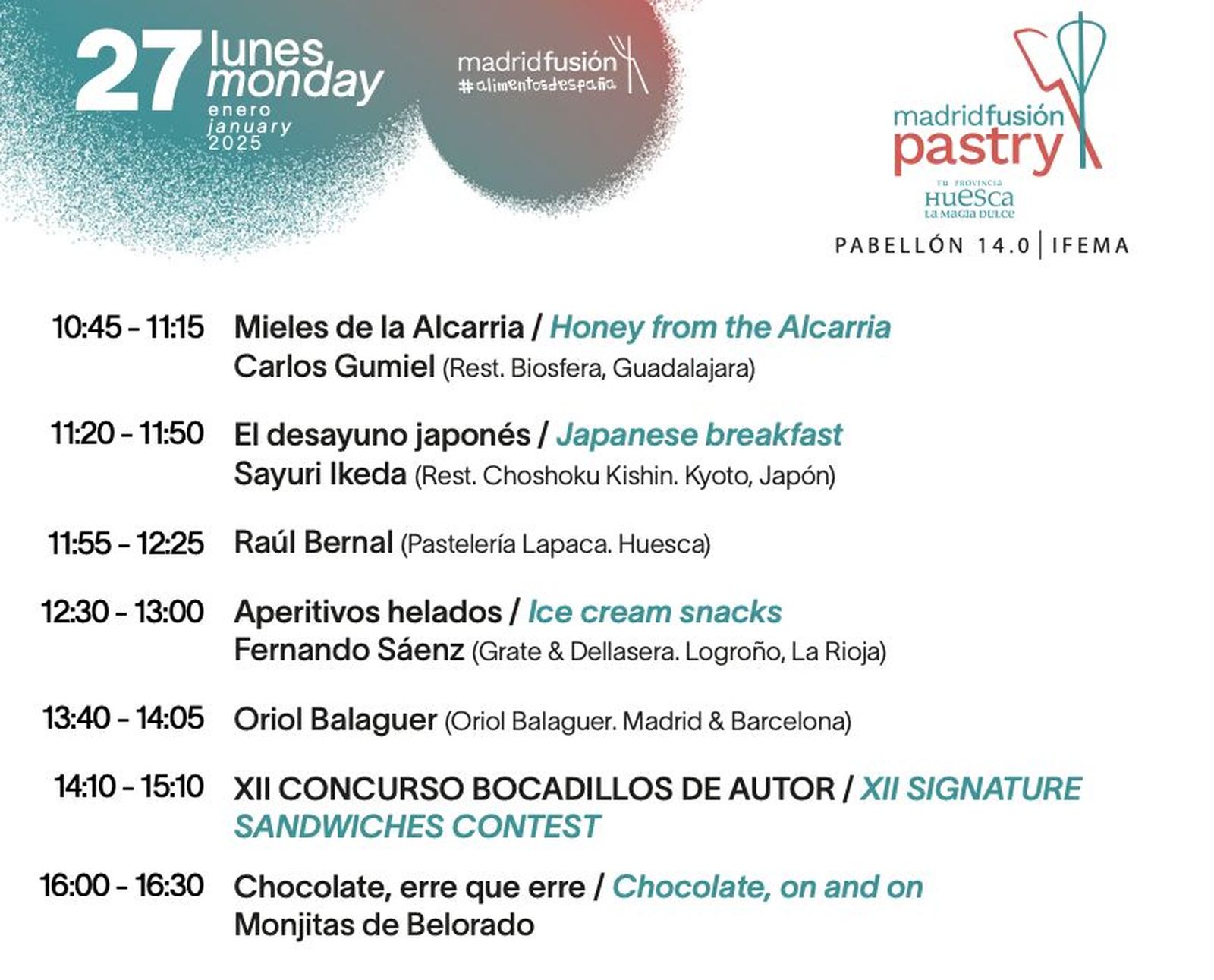 Programa de las monjas en Madrid Fusion