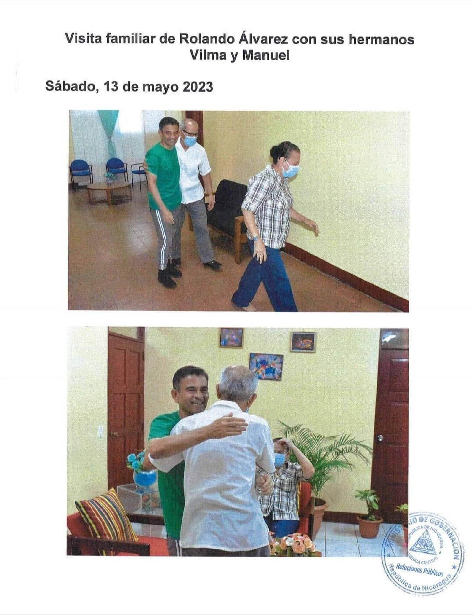 Imágenes difundidas por el régimen sandinista del obispo Rolando Álvarez en pisión