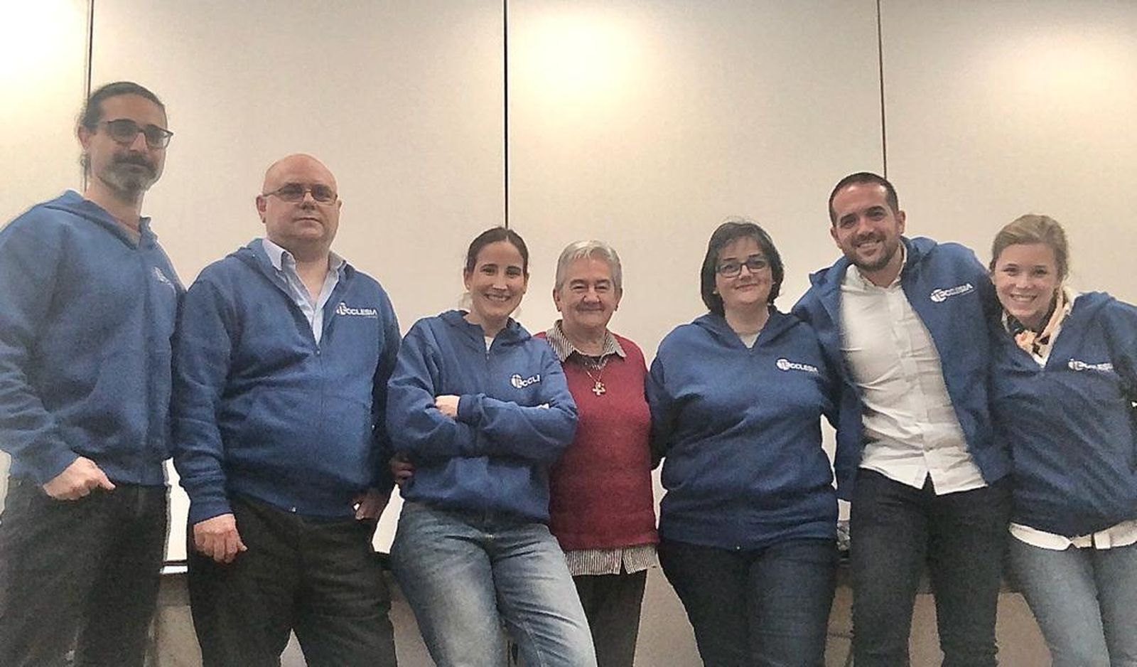 El equipo de Ecclesia, con María Luisa Berzosa