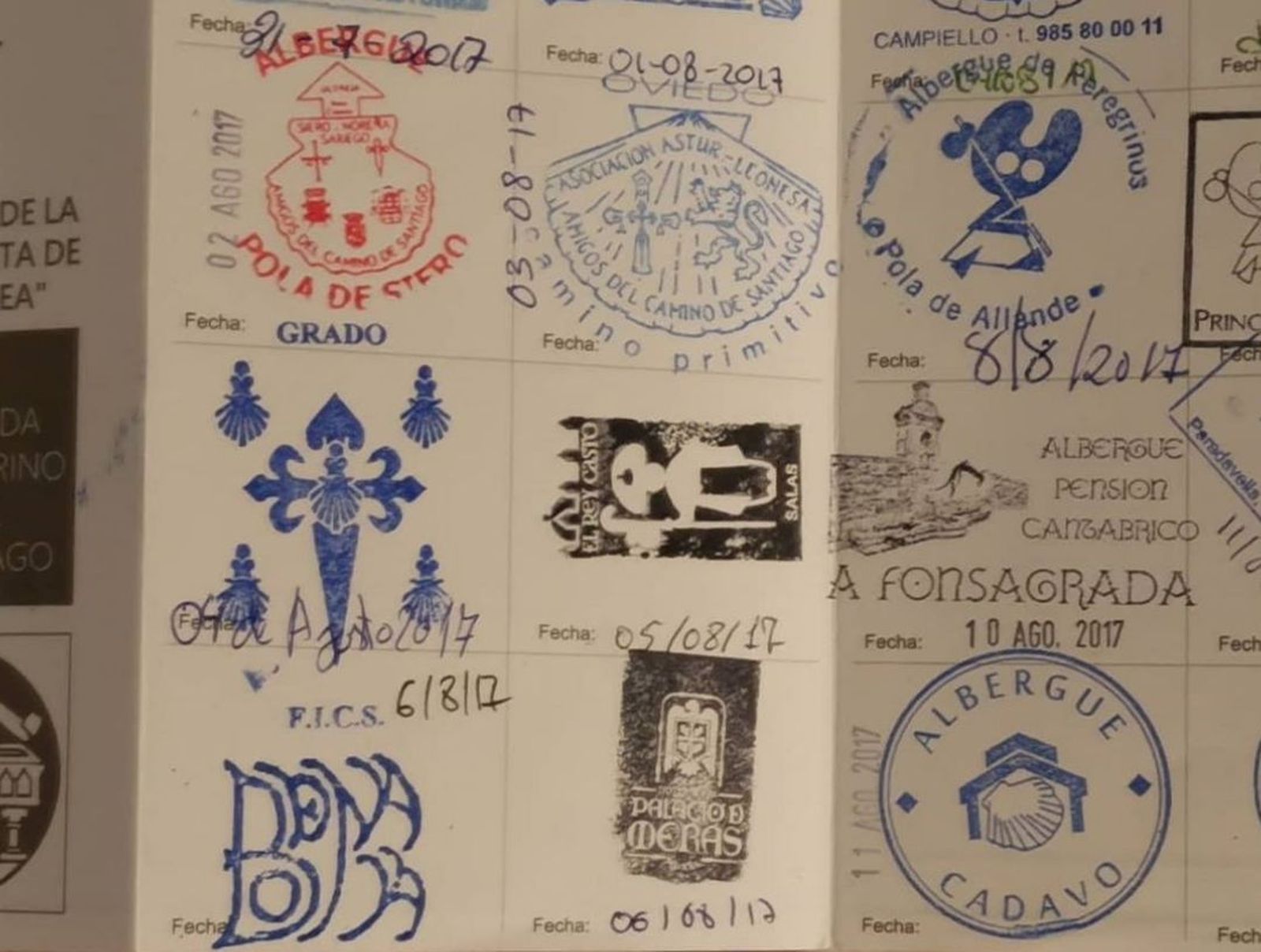 Sellos credenciales del Camino de Santiago
