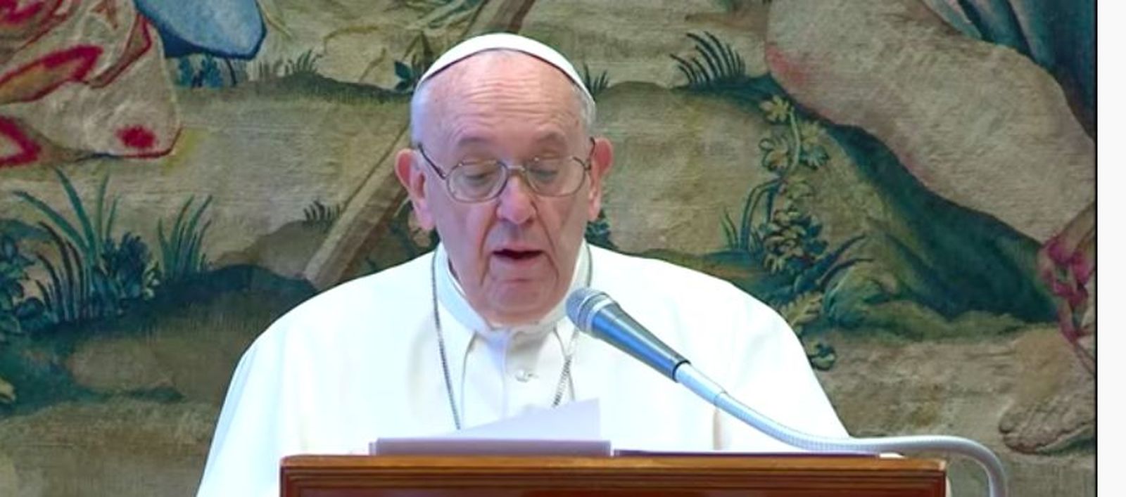 Bergogli, durante su discurso a la Curia