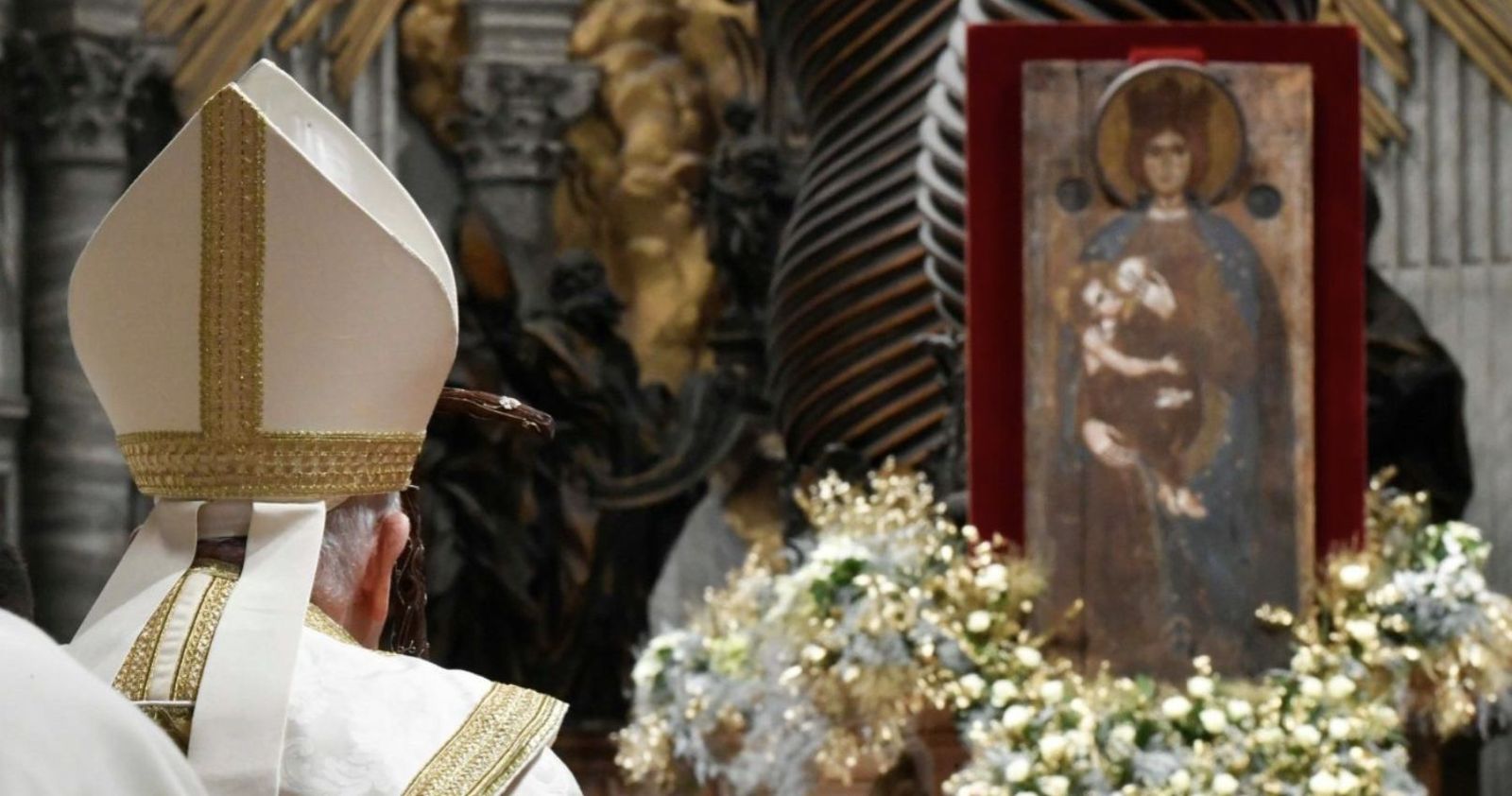 Papa y la Virgen que amamanta