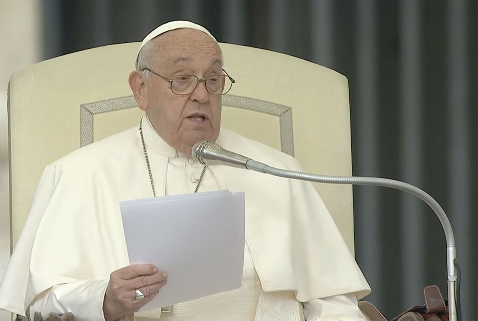 Francisco, durante la catequesis en la audiencia general