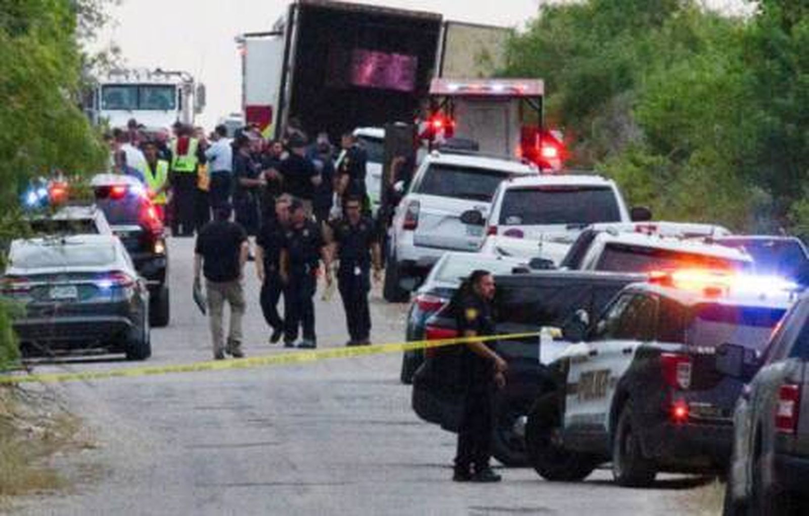 El camión challado con 50 migrantes fallecidos