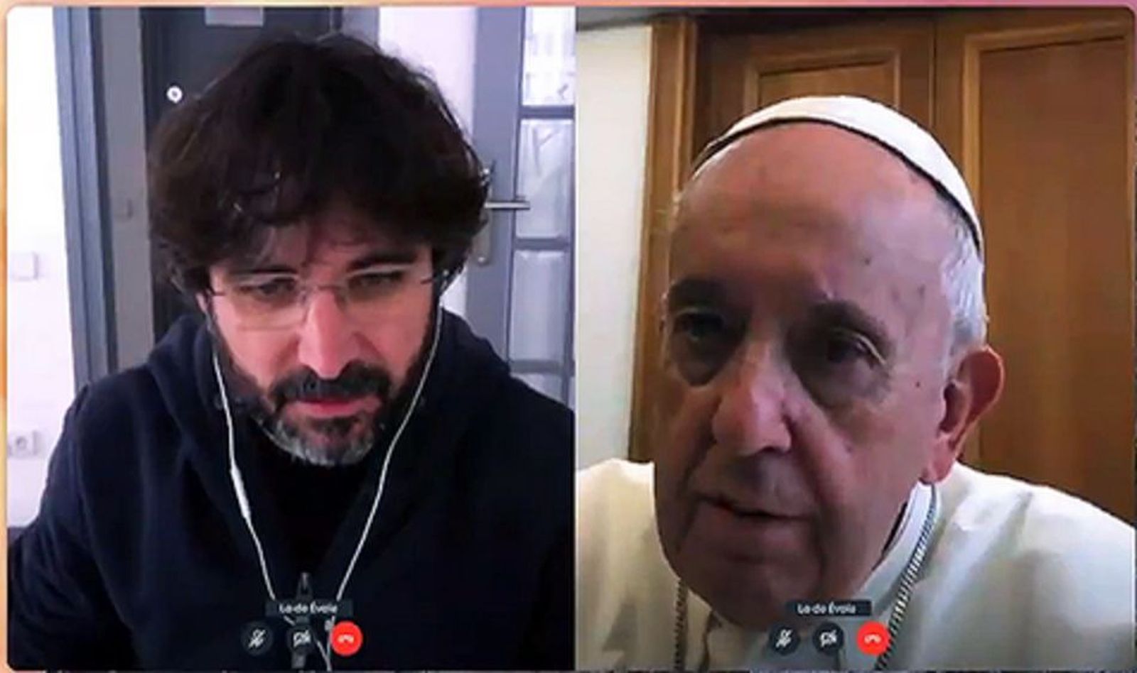 Évole y el Papa hablan por videoconferencia, por la cuarentena del coronavirus