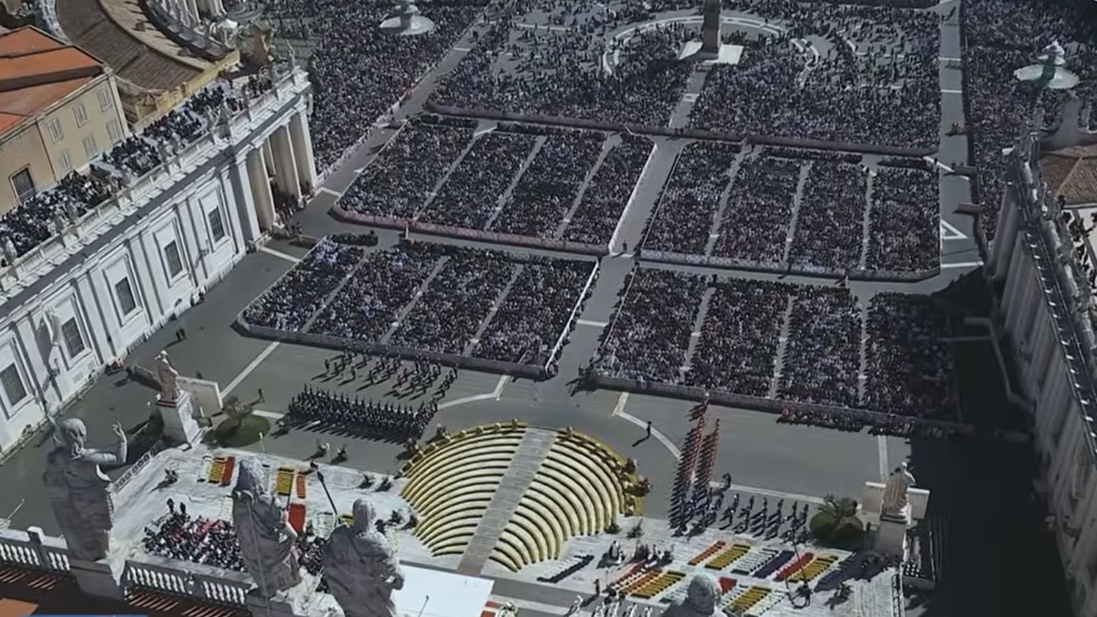 La plaza de San Pedro, desde el aire
