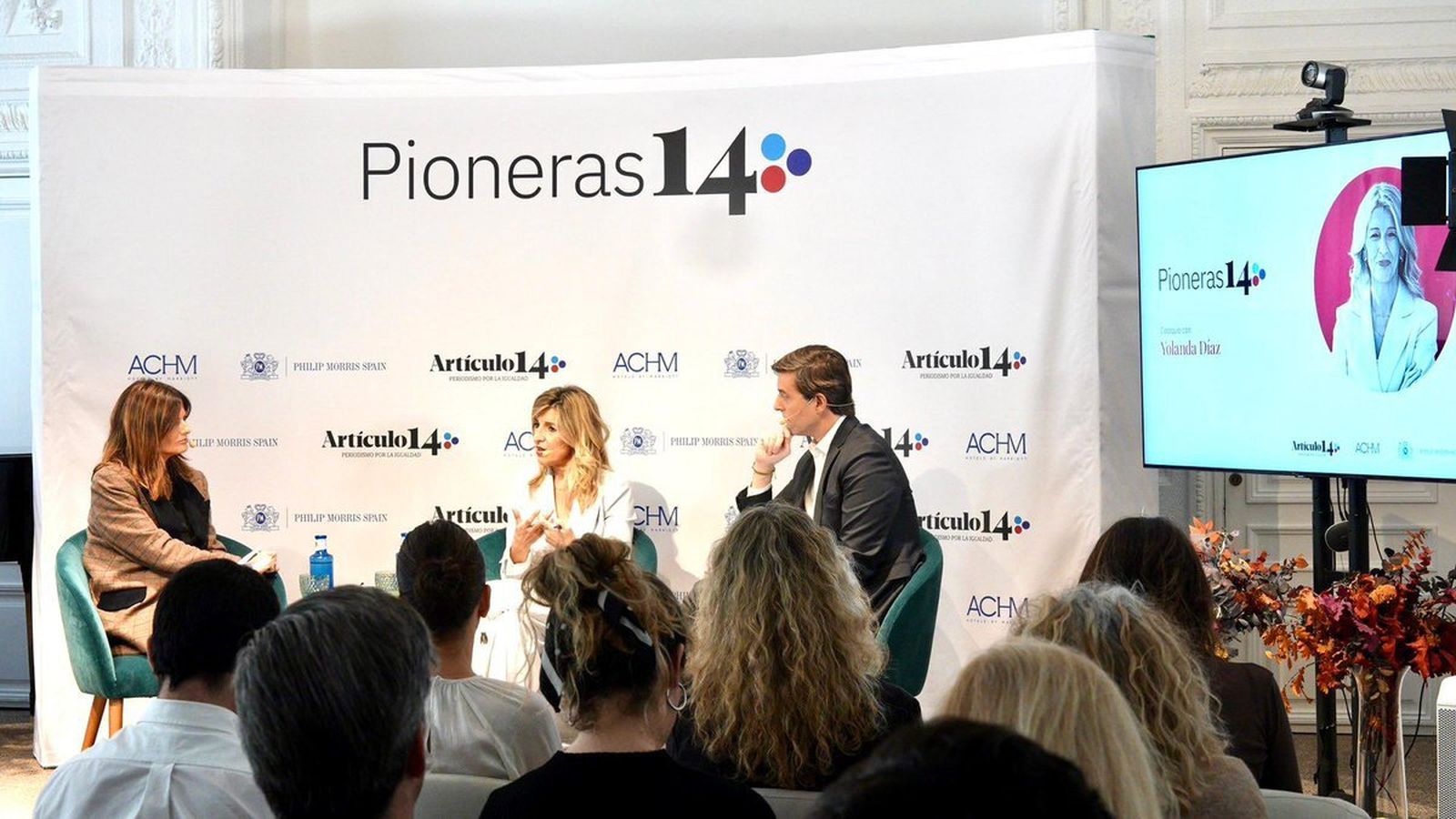 Yolanda Díaz, en el acto #pioneras14 de Artículo 14