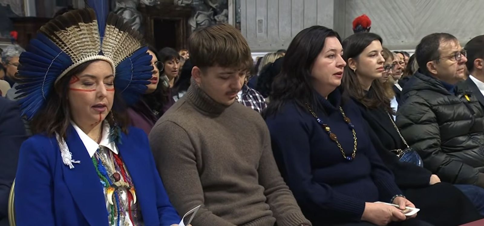 Algunos de los participantes en la misa de hoy