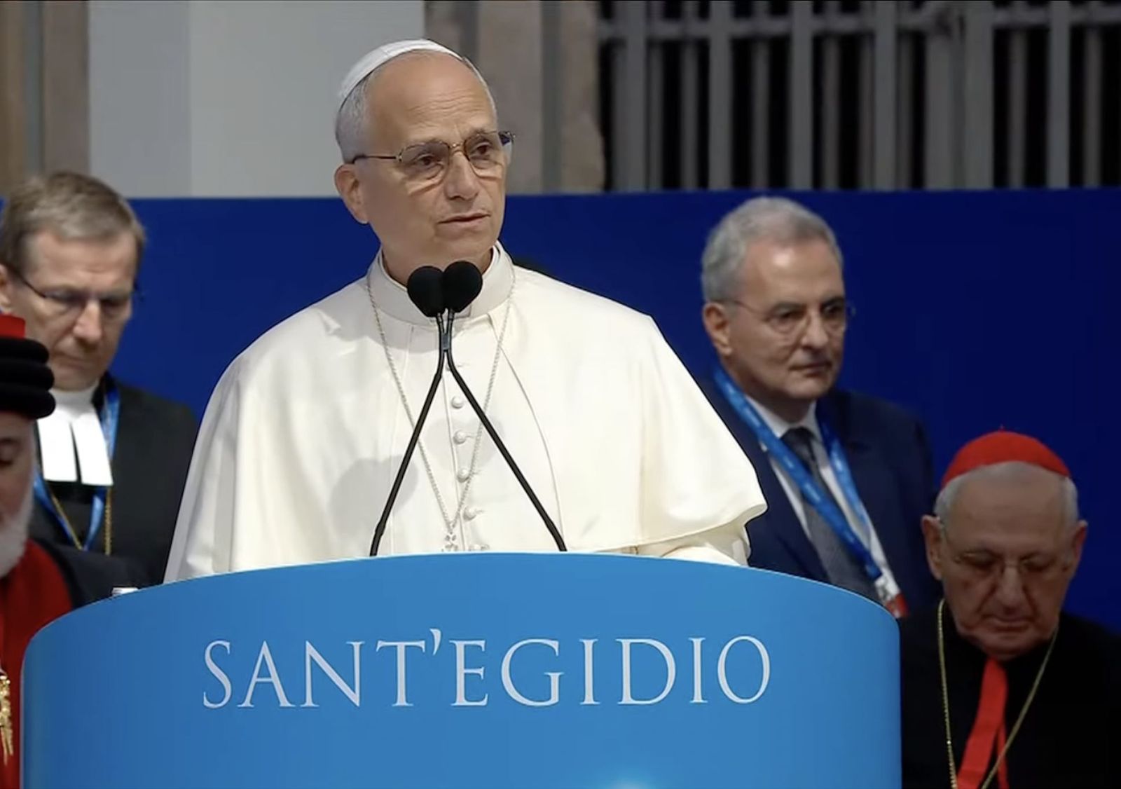 León XIV, en el encuentro por la paz de Sant'Egidio