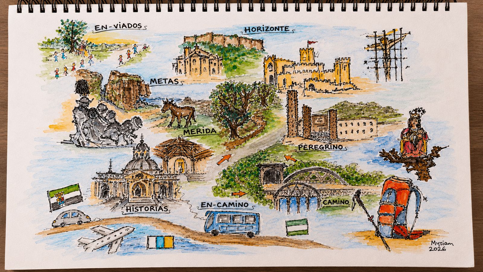  Myriam, ¡Gracias por tu cuadro y pintura del camino!