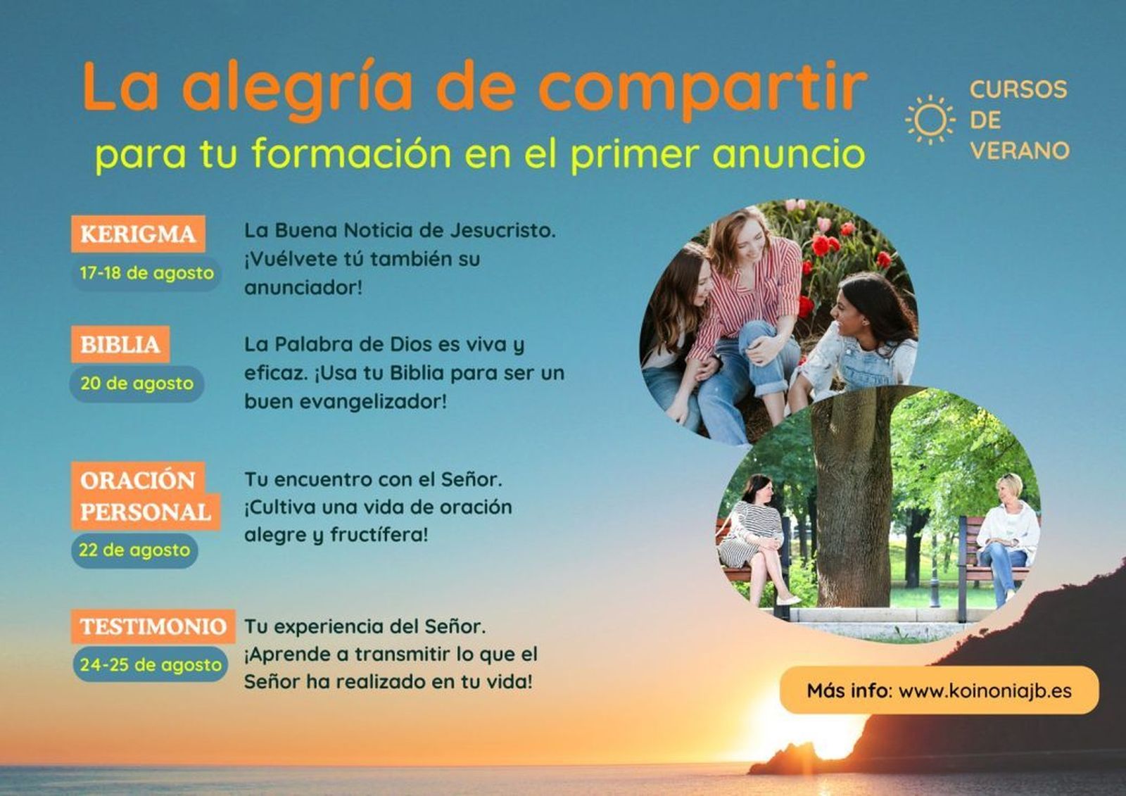 Cursos en verano de la Comunidad Koinonía Juan Bautista