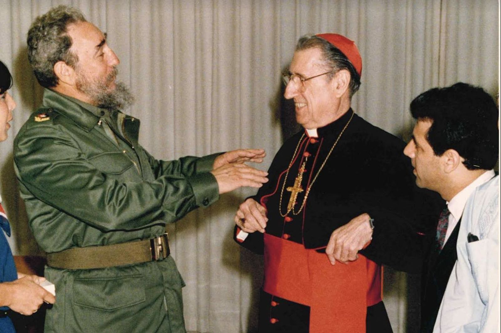 Fidel, cardenal O'Connor y Mario Paredes
