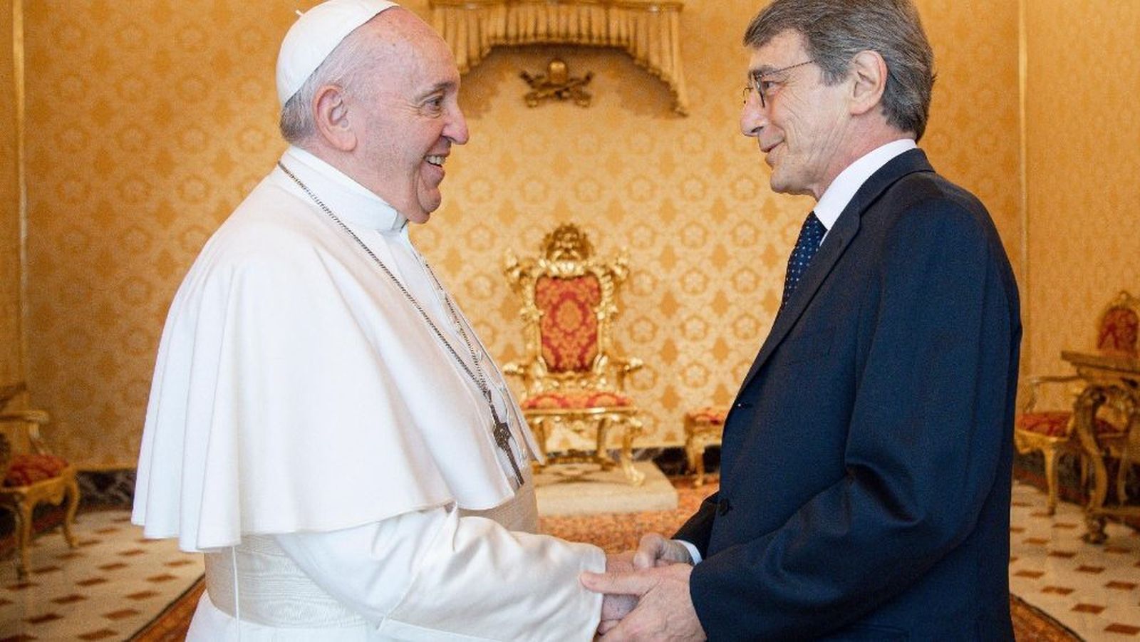 David Sassoli, con el Papa Francisco