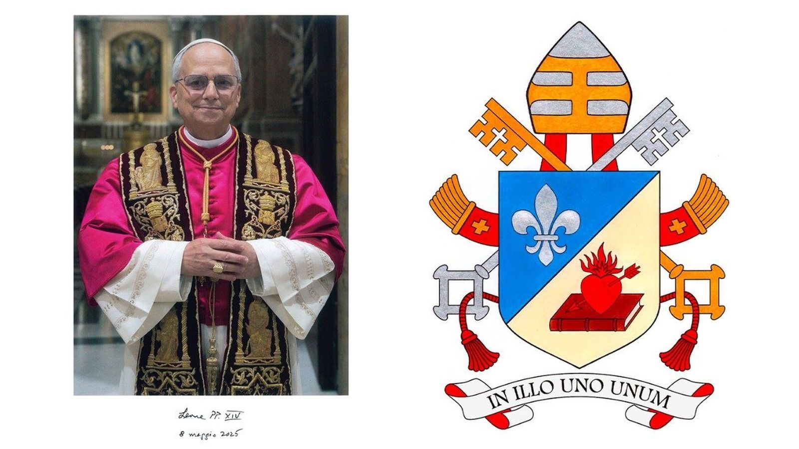 El Papa León XIV y su escudo pontificio