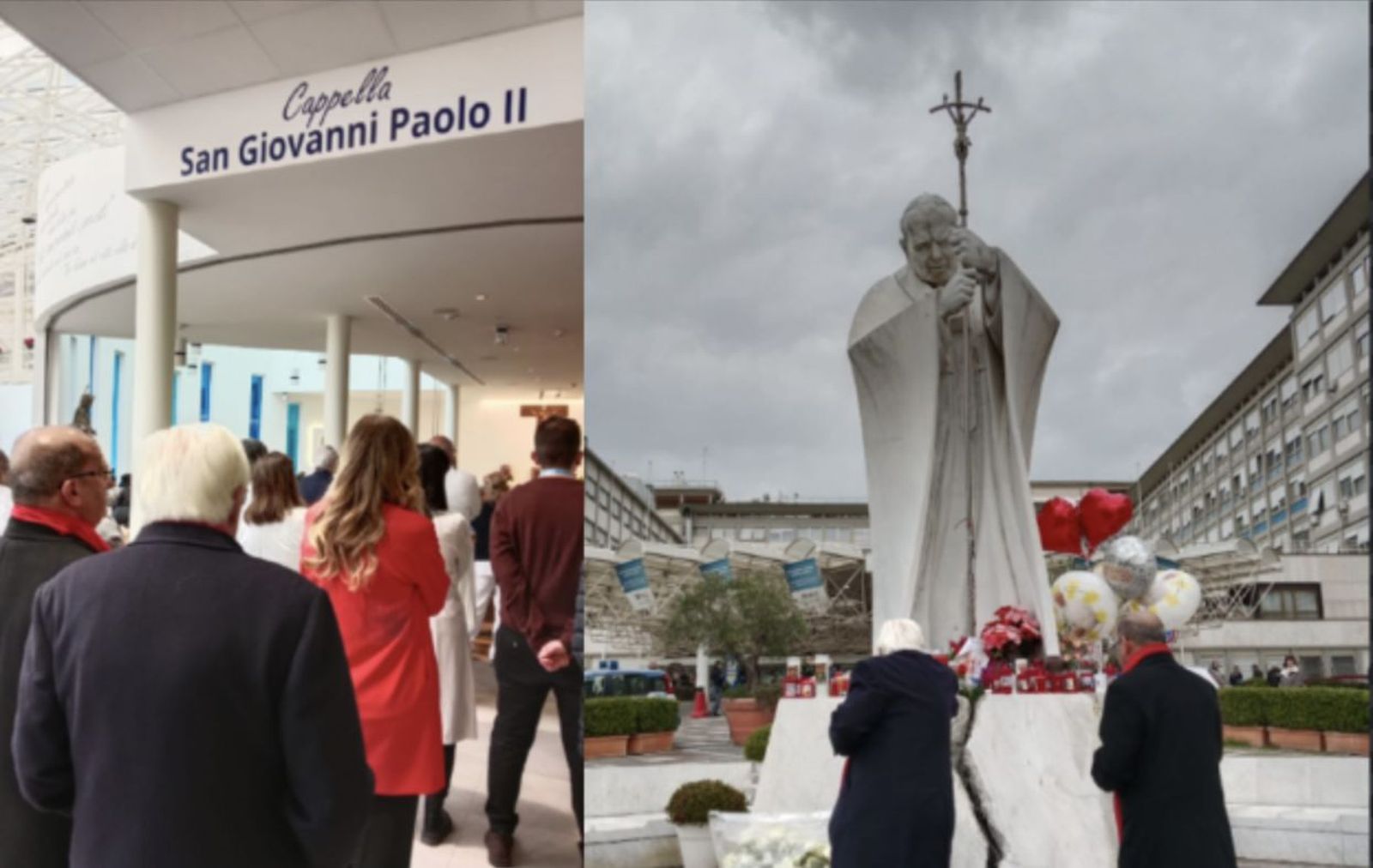 El padre Ángel y el padre Carlos, en el Gemelli