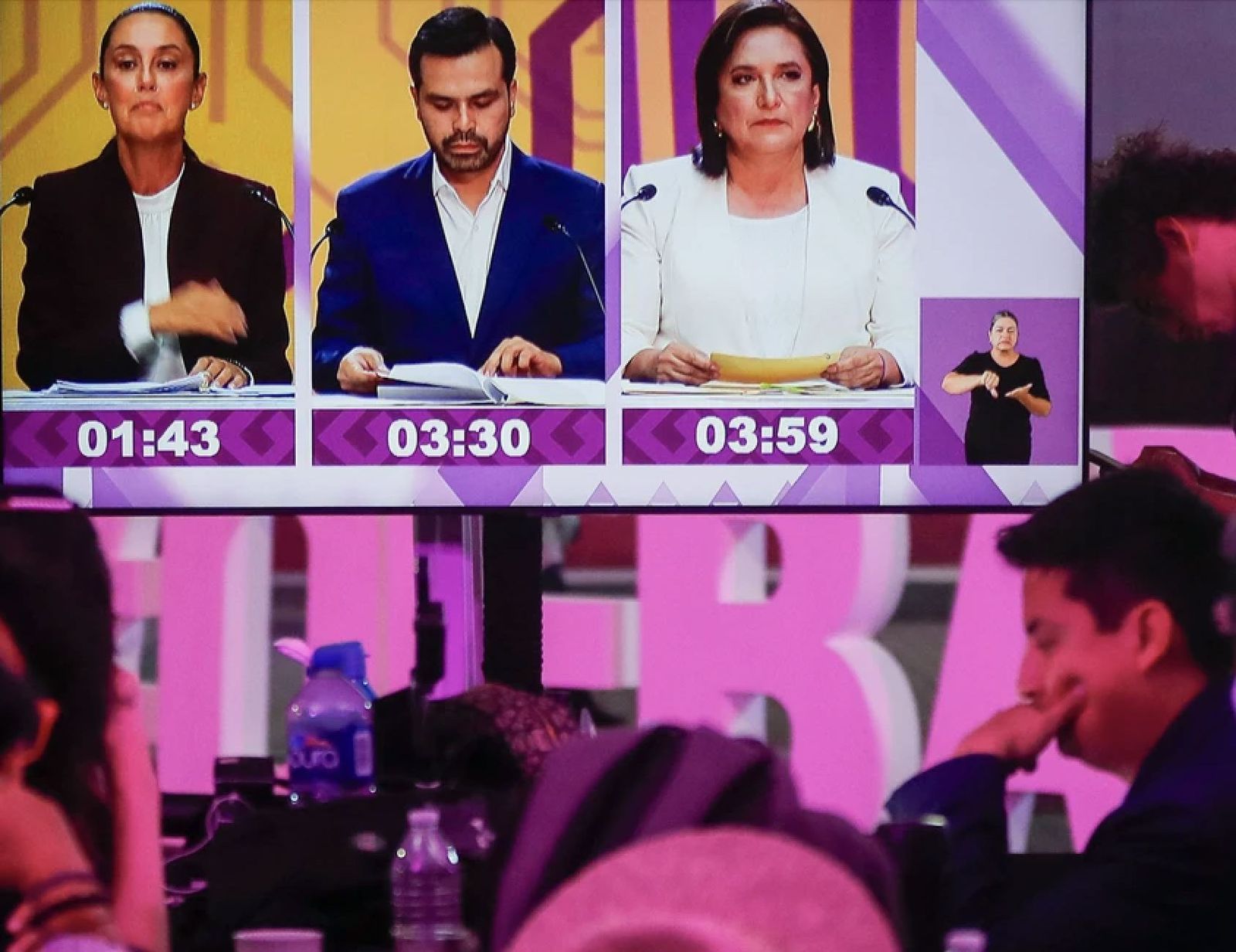 Imagen del debate entre los tres candidatos presidenciales a las elecciones en México