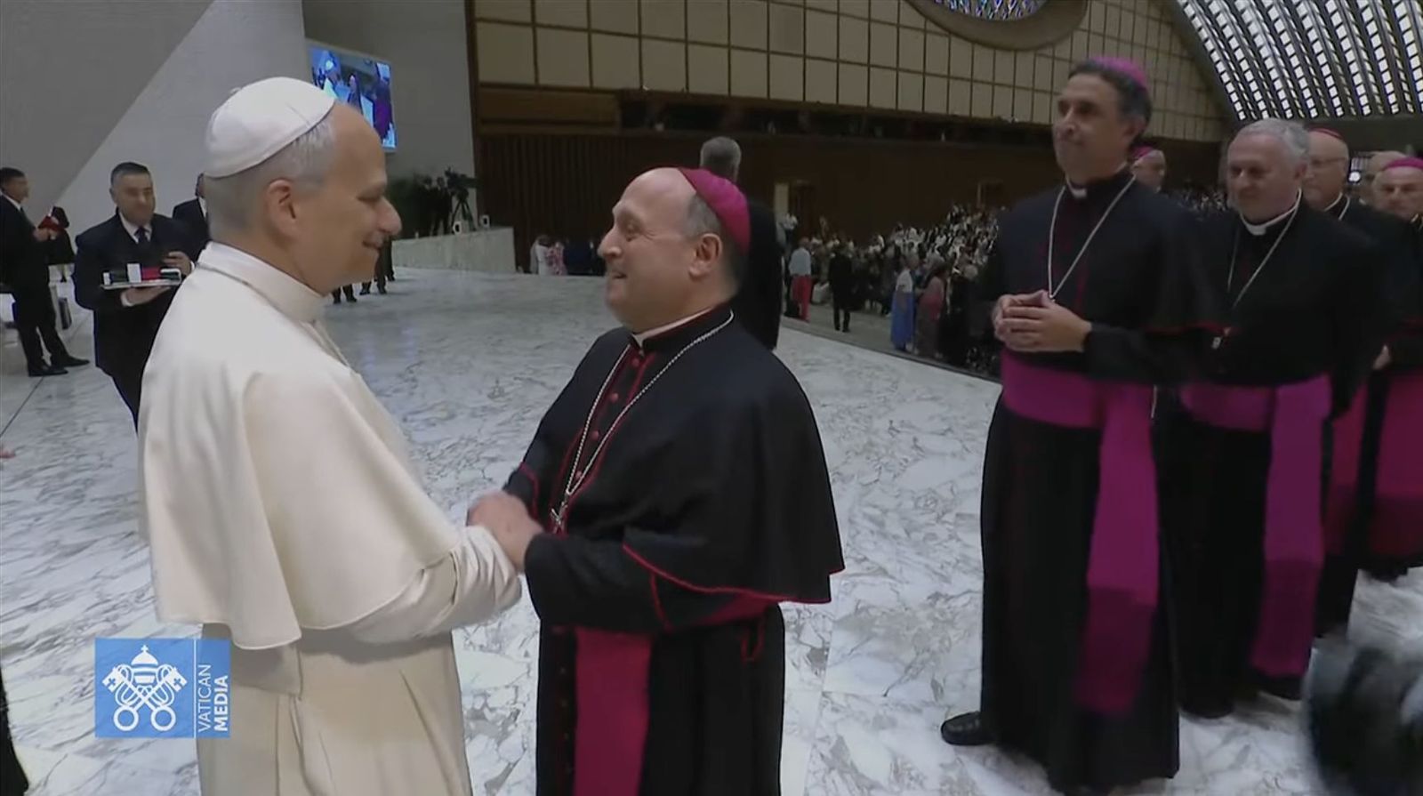 Francisco Prieto, con el Papa tras la audiencia