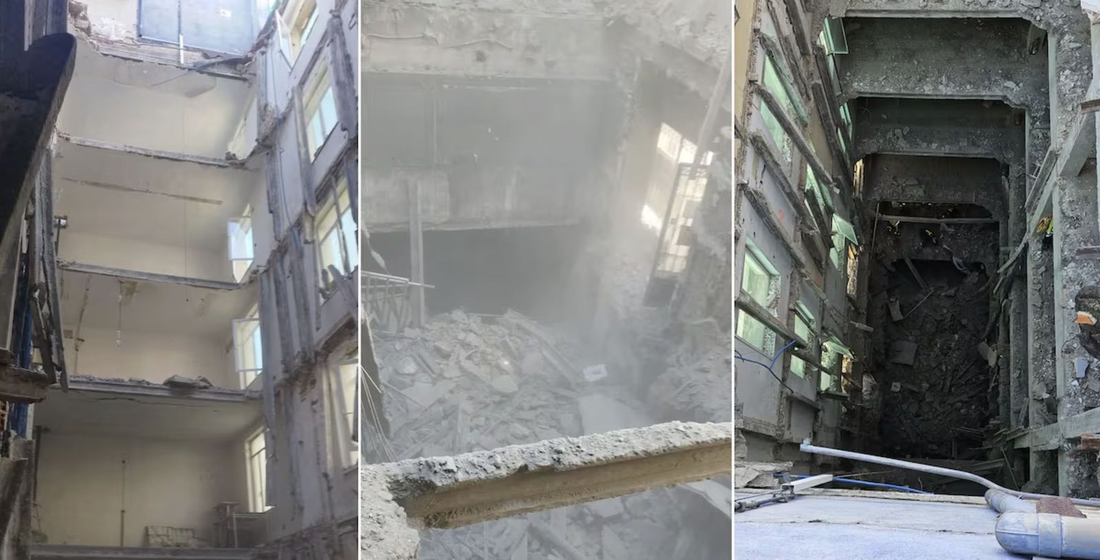 Imágenes del edificio derrumbado