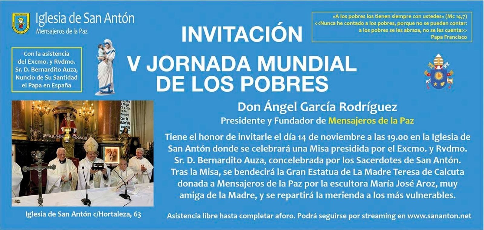 Invitación a la misa en San Antón