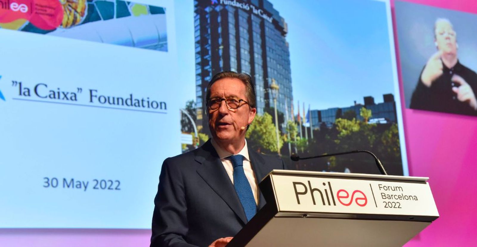 El director general de la Fundación ”la Caixa”, Antonio Vila Bertrán, durante su intervención en la apertura del congreso