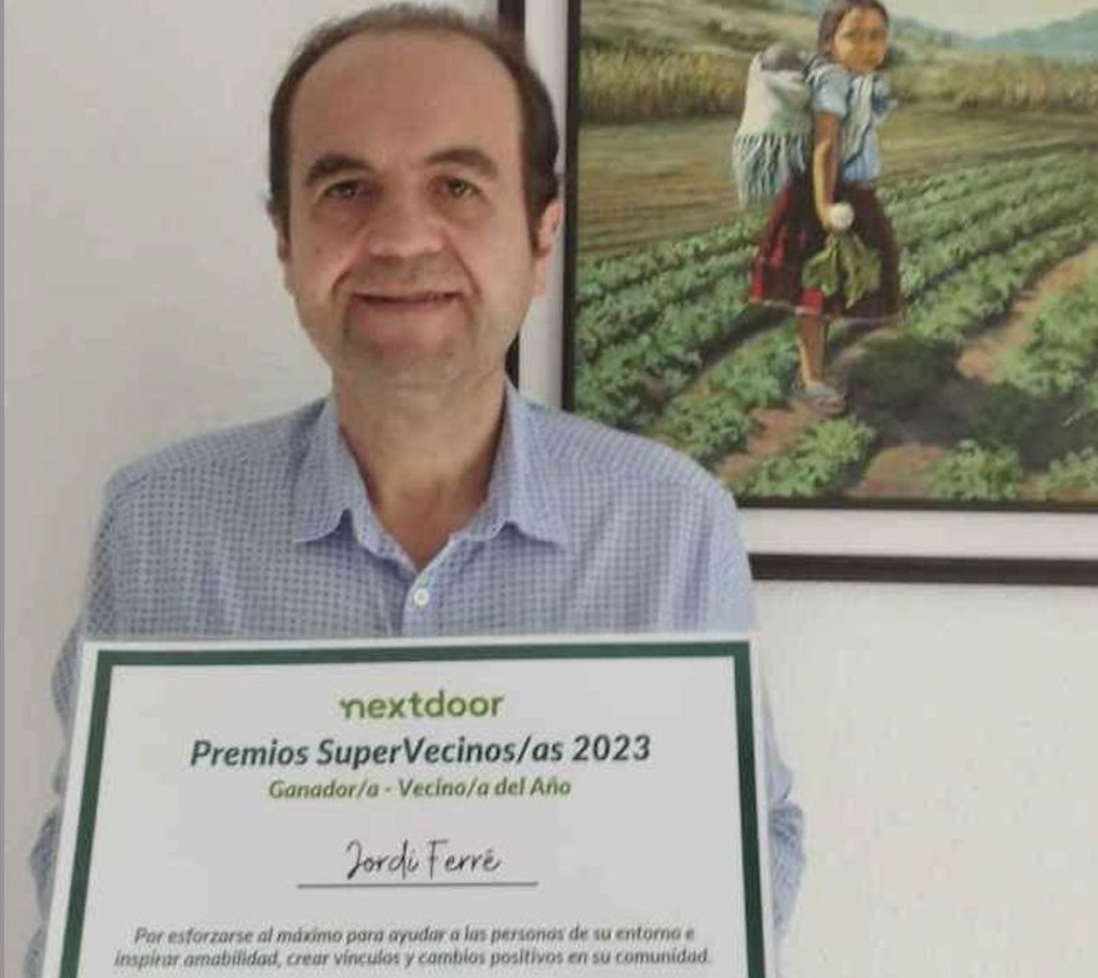 Jordi Ferré, con su galardón