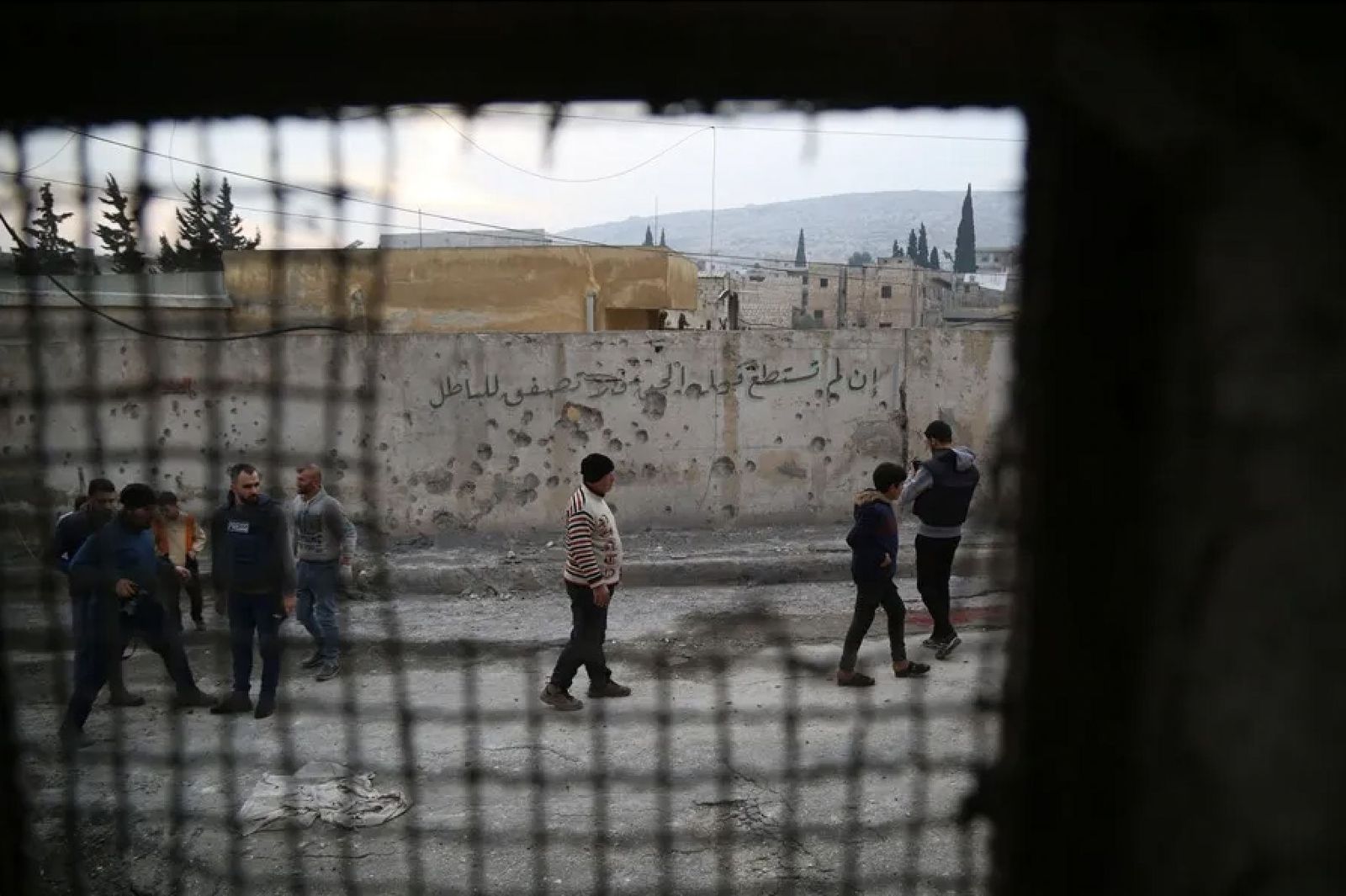 Zona afectada por los enfrentamientos cerca de Alepo