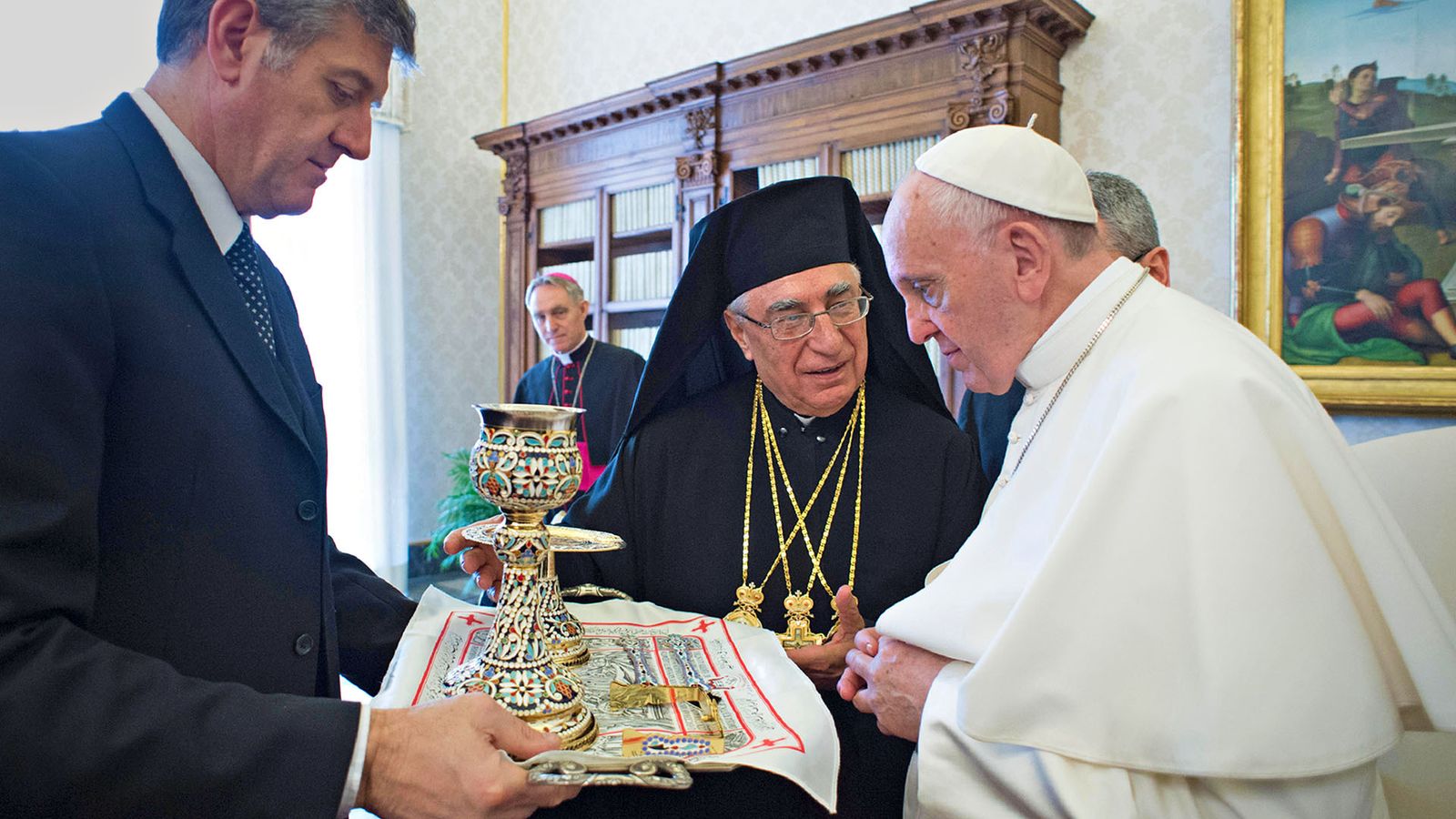 Francisco y el Patriarca melquita Youssef