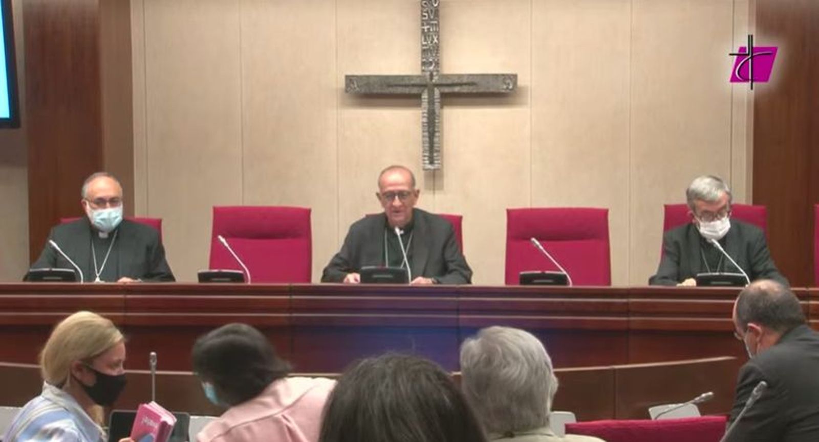 Omella, junto a Sanz y Argüello