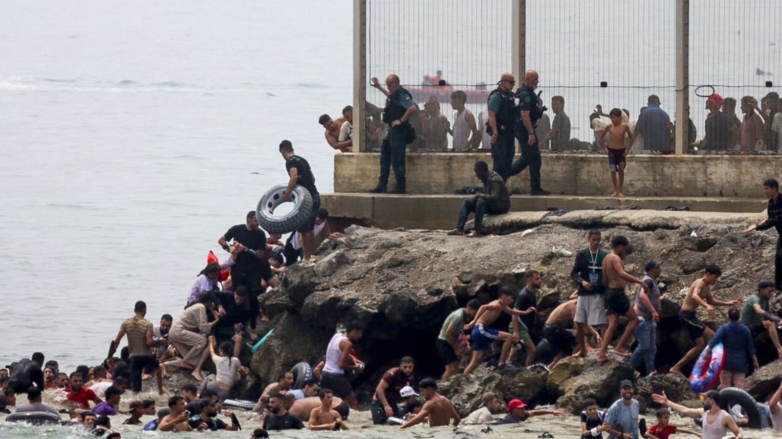 llegada de migrantes a Ceuta. Captura
