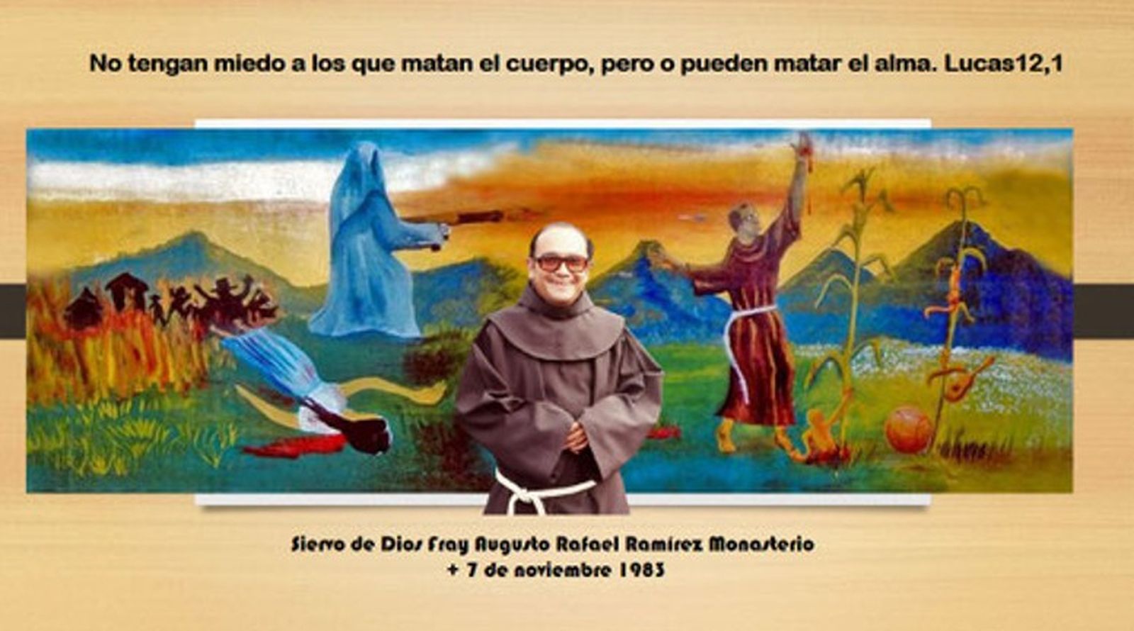 Mural en la cripta Sur del Santuario de San Francisco El Grande. En sus manos  se ven aún los dedos morados de la tortura a la que fue sometido.