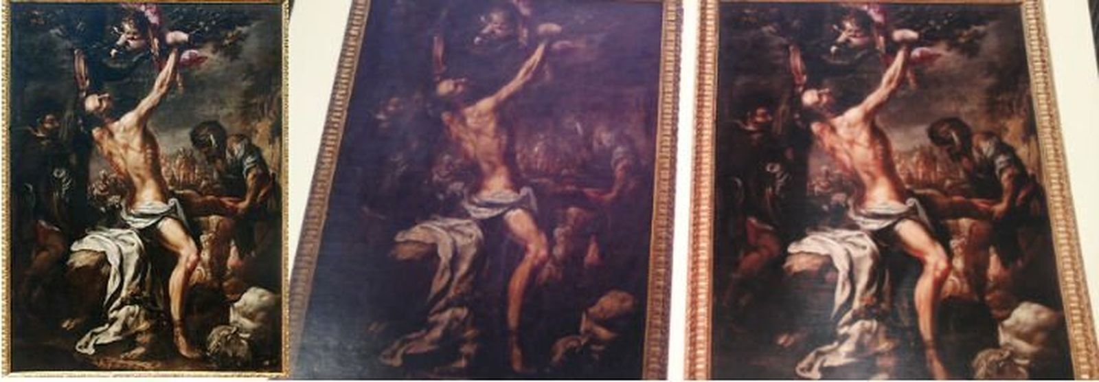El martirio de San Bartolomé, antes y después de la restauración