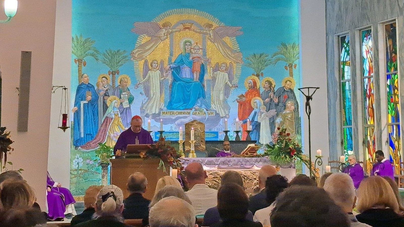 El cardenal Parolin celebra la santa misa en el Instituto Dermatológico de la Inmaculada en Roma