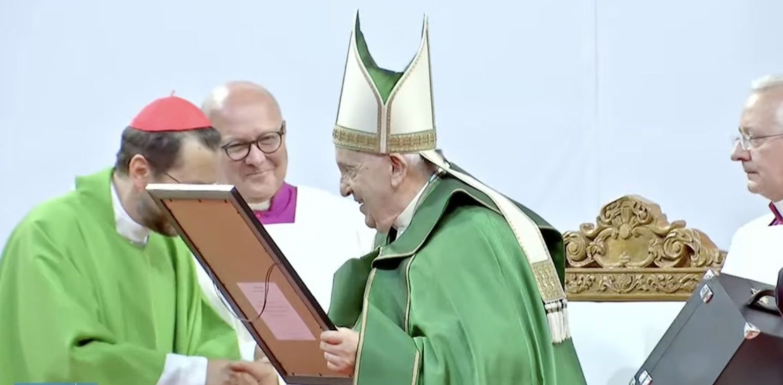 El Papa, con el cardenal Marengo