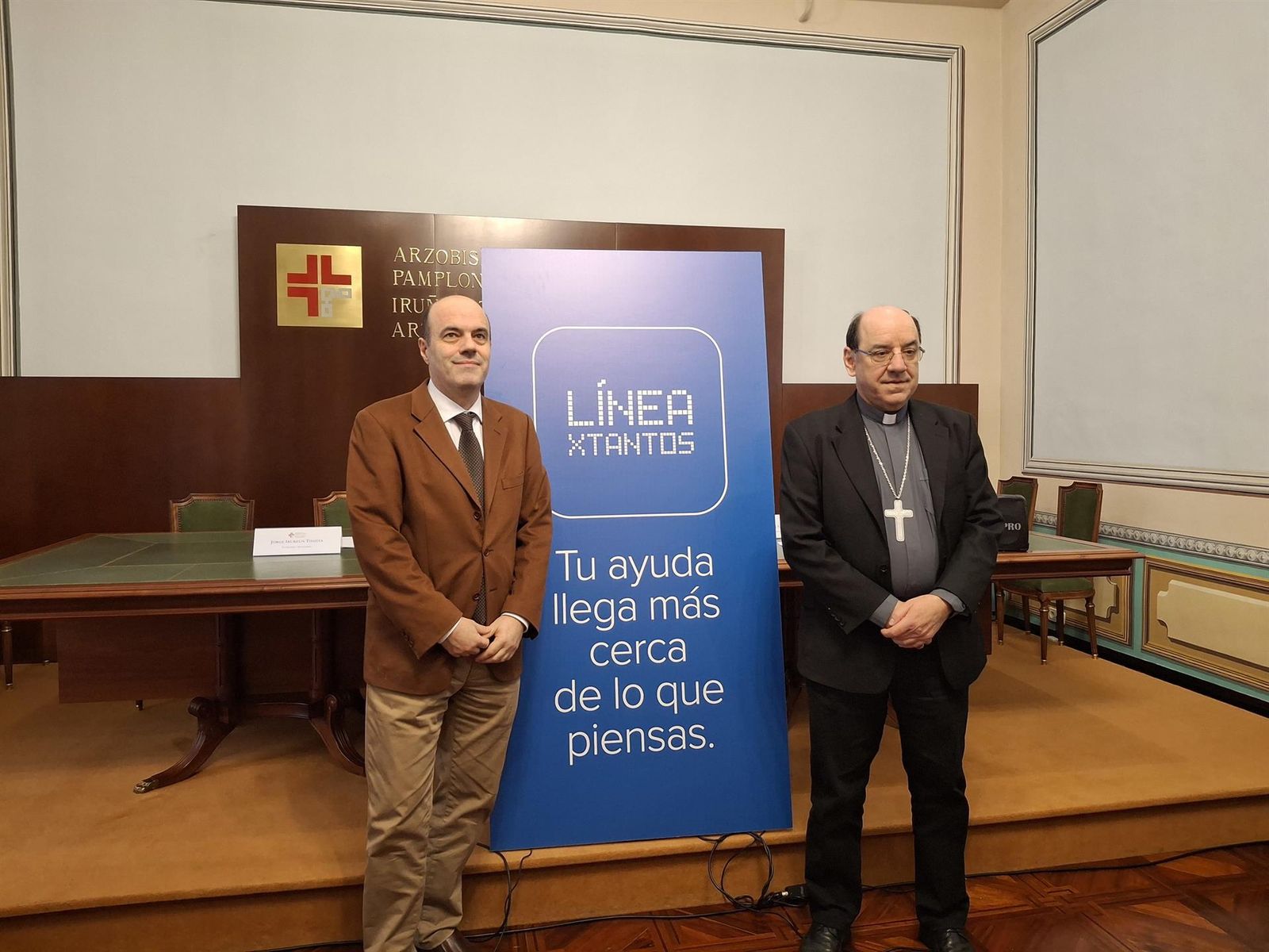 Florencio Roselló y el ecónomo diocesano, Jorge Irurzun