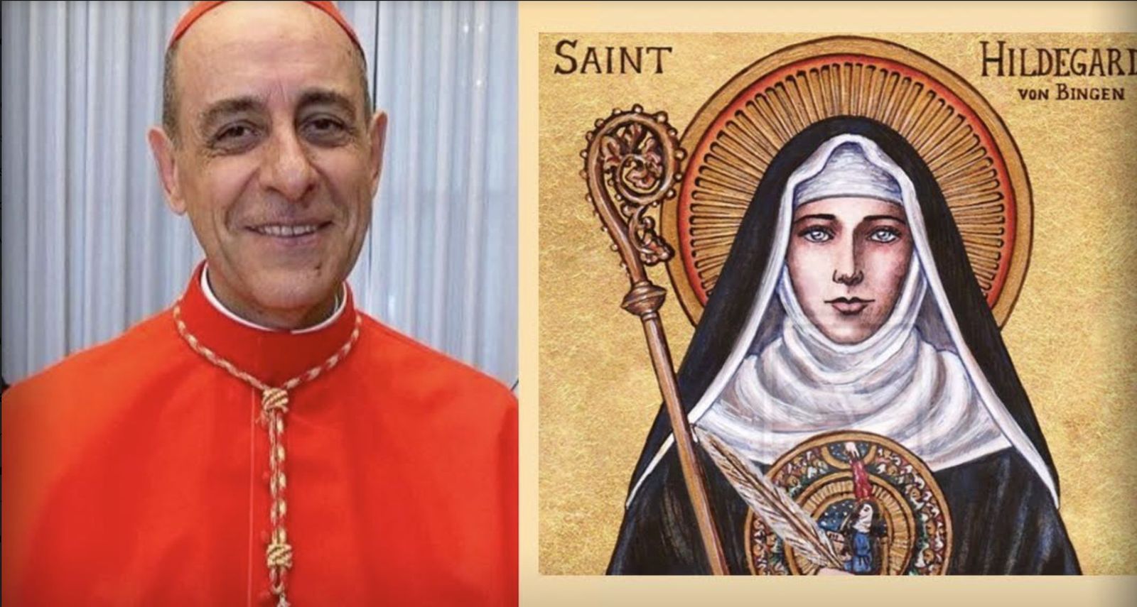 El cardenal Fernández e Hildegarda de Bingen